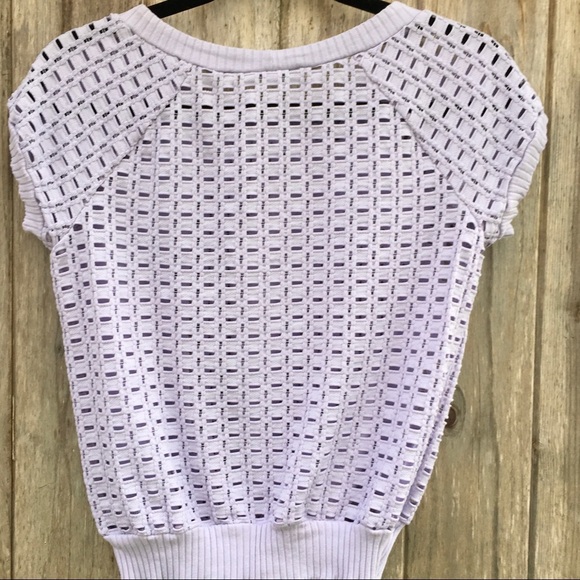 Anthropologie Weston Wear Lilac Open Knit Dara Sweater Size XS - Picture 8 of 8